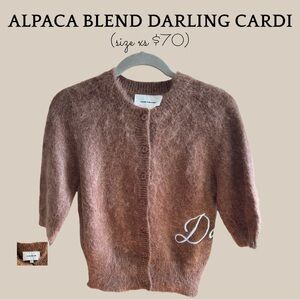 Mode Mischief Darling Alpaca-Blend Cardigan Sweater - Brown